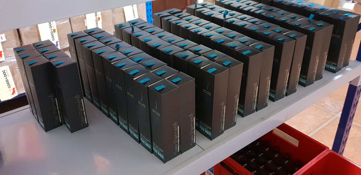 Saw Palmete products packed in our family business